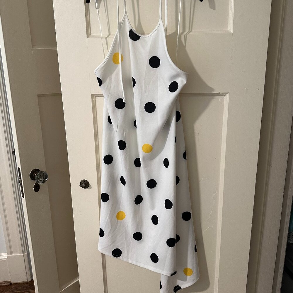 Zara asymmetrical halter sundress with polka dots - size S